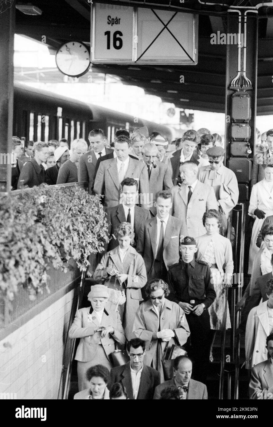 Traffico locale alla stazione centrale Foto Stock
