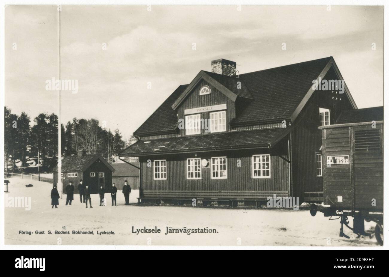 Lycksele, stazione ferroviaria. Foto Stock