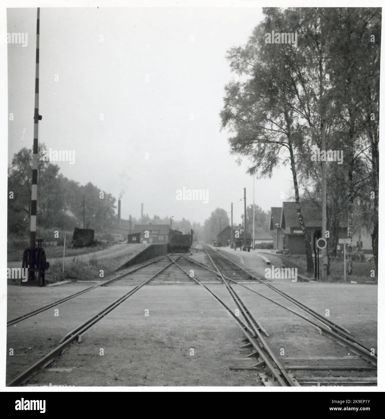 Attraversamento ferroviario alla stazione di Sibbhult. Foto Stock