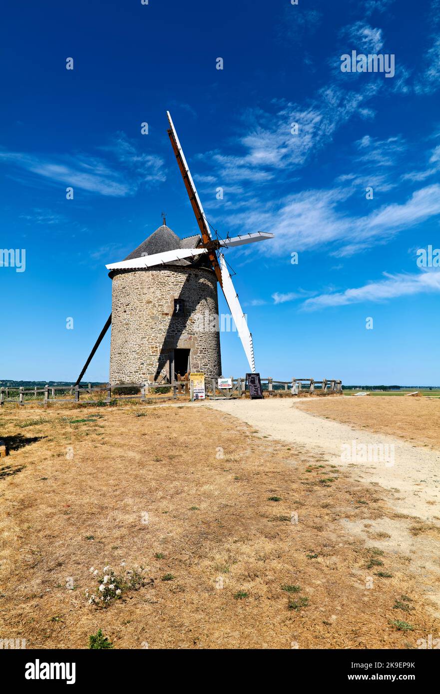 Pontorson Normandia Francia. Moulin de Moidrey (mulino a vento di Moidrey) Foto Stock