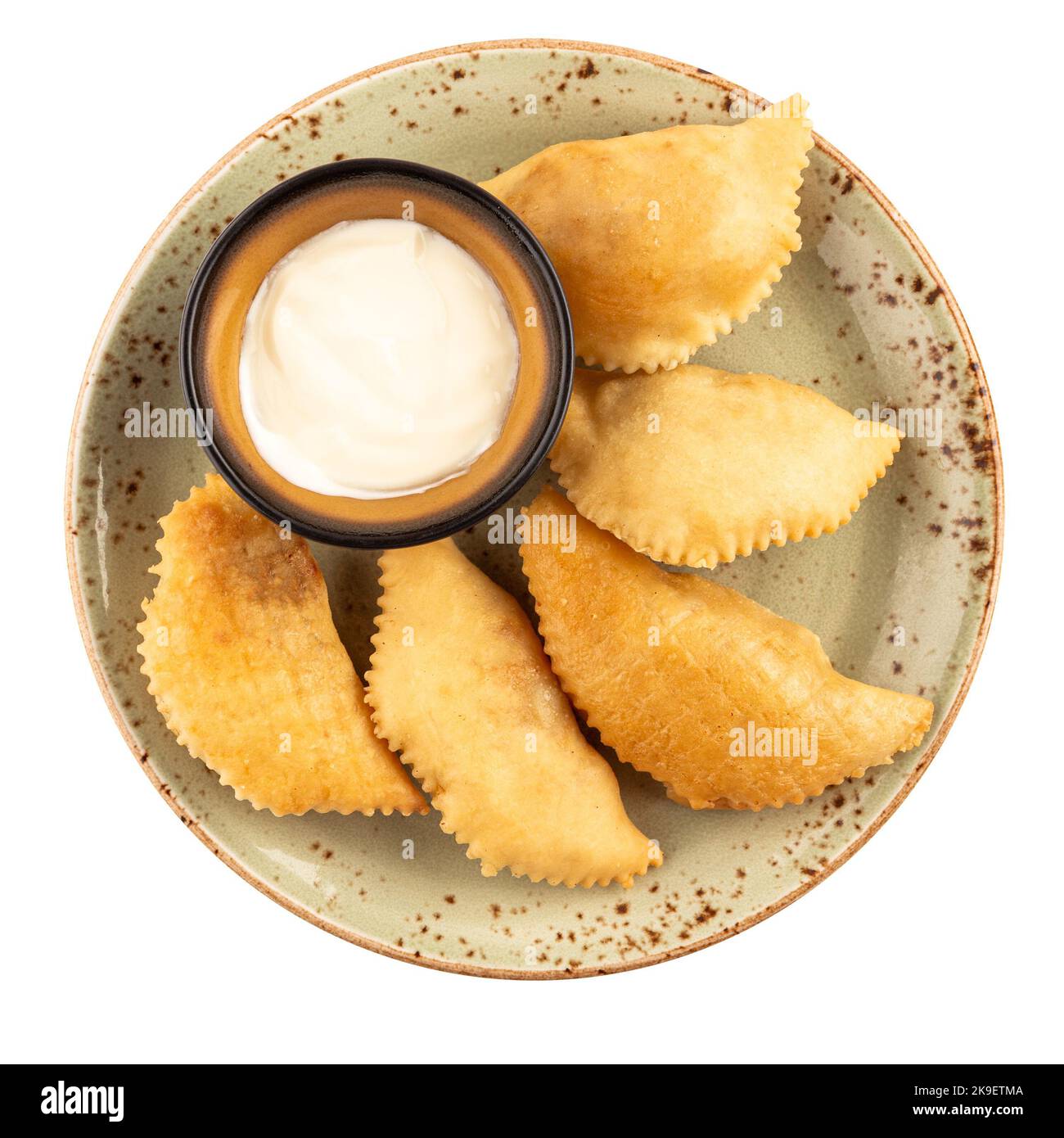 Porzione di piccole chebureks fritte torte Foto Stock