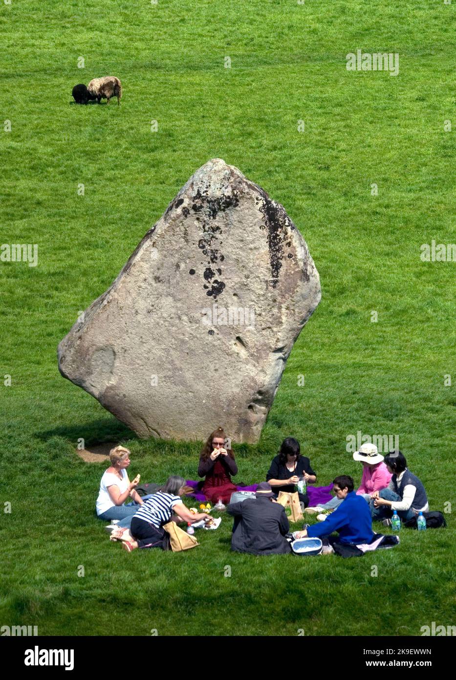 Picnic ad Avebury Henge Foto Stock
