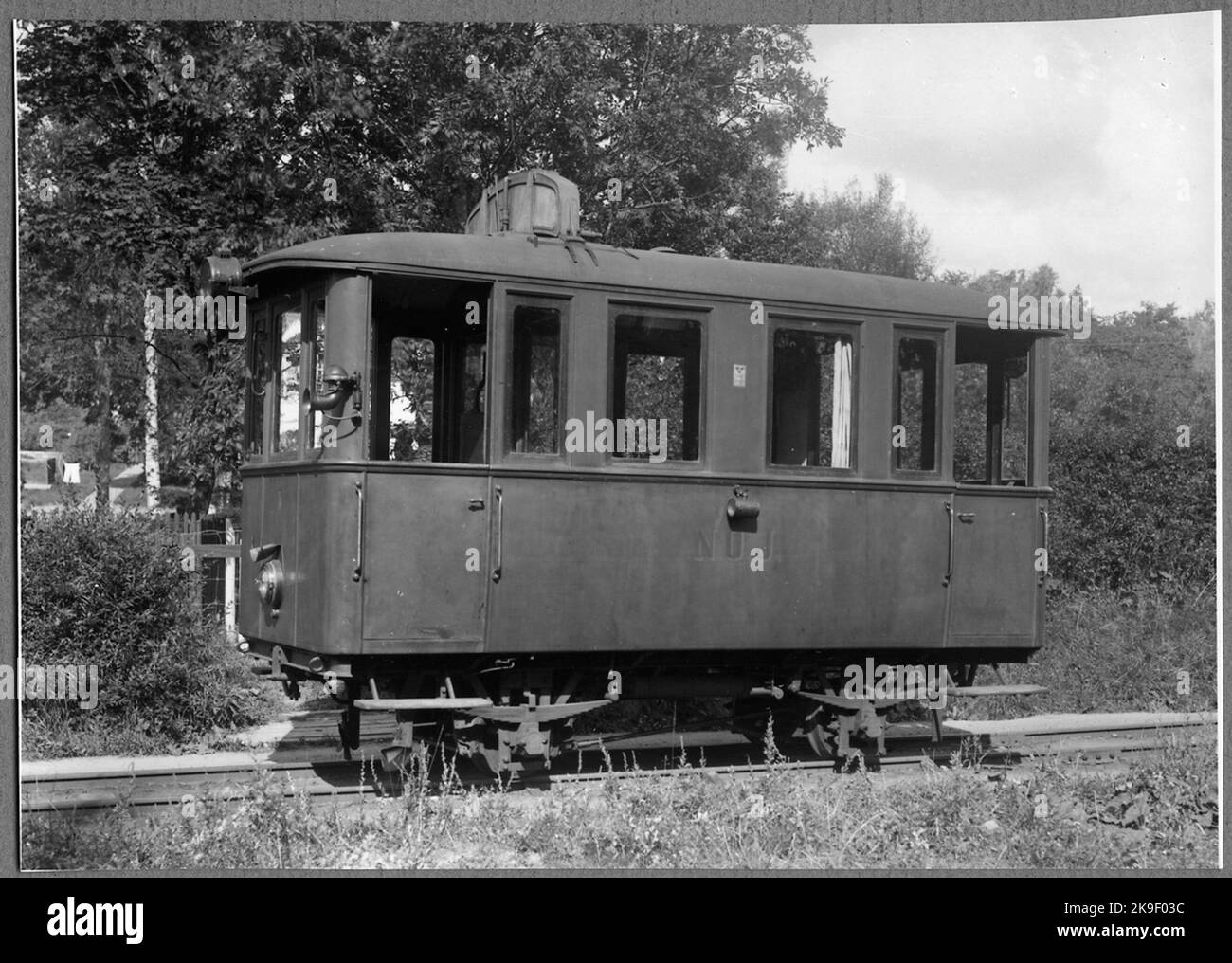 Carrello di ispezione della ferrovia del Nord Östergötland. Foto Stock