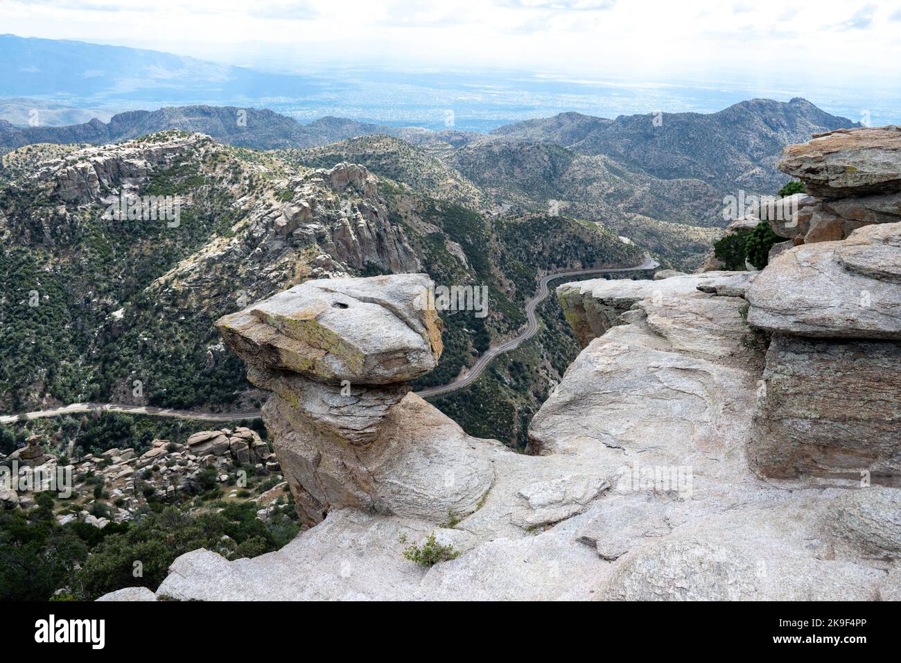 Una vista panoramica dal viaggio fino alla cima del Monte Lemmon Foto Stock