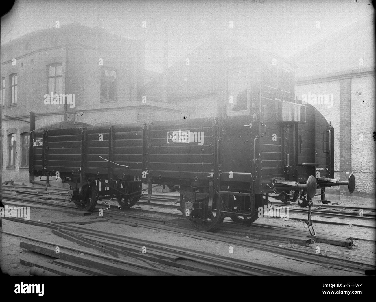 Helsingborg - Ferrovie Hässleholms, HHJ i3 785. Aprire il carrello con il freno alettato Foto Stock