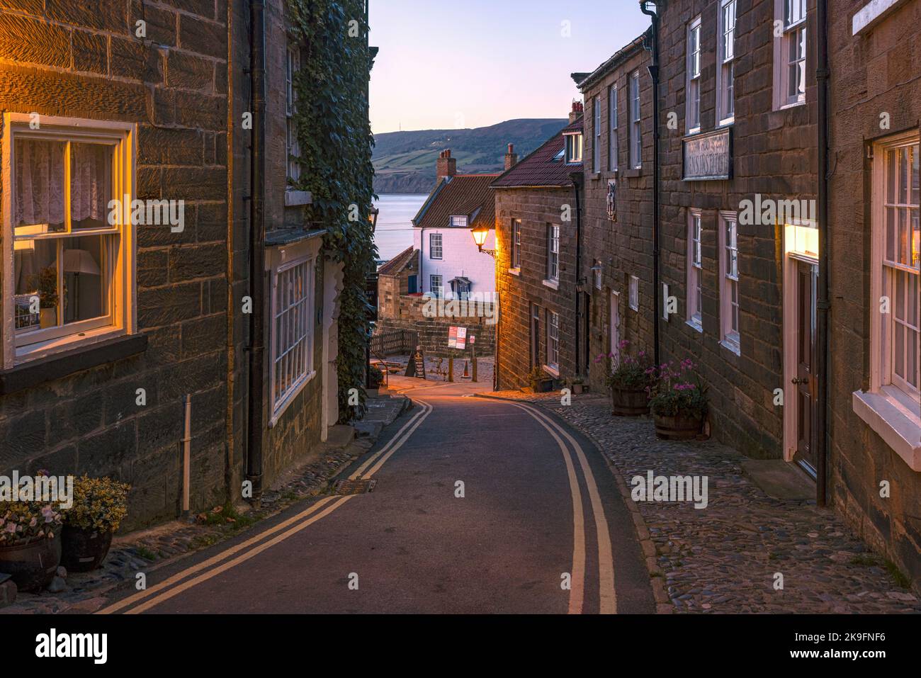 Robin Hood's Bay, North Yorkshire, Inghilterra, Regno Unito Foto Stock