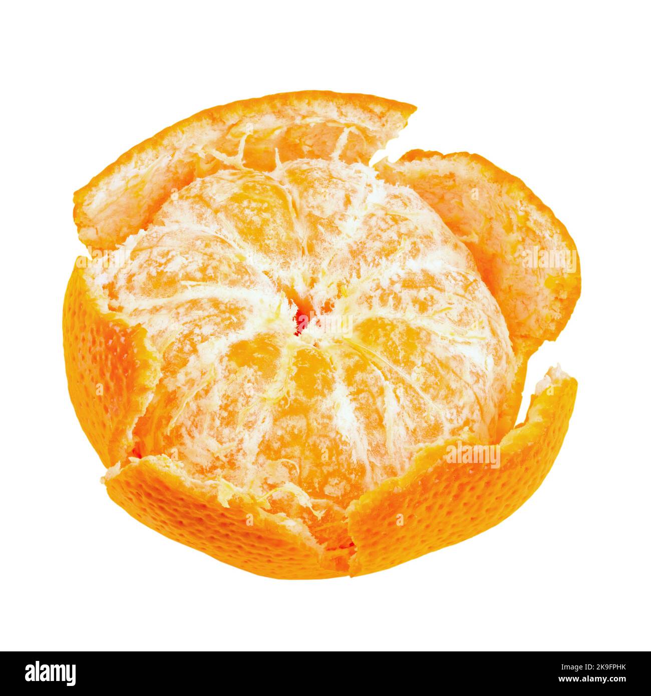 Mandarino, agrumi mandarino isolato su fondo bianco. Il file contiene il percorso di ritaglio. Foto Stock