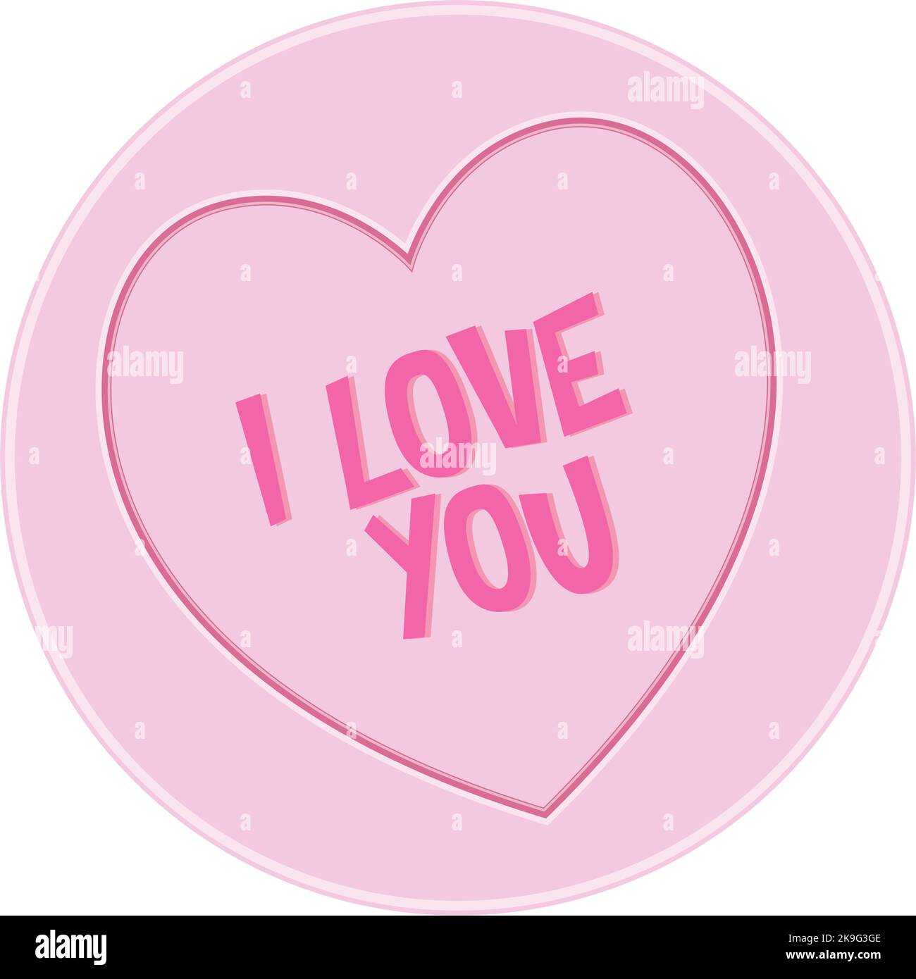 Loveheart Sweet Candy - ti amo messaggio vettore Illustrazione Illustrazione Vettoriale
