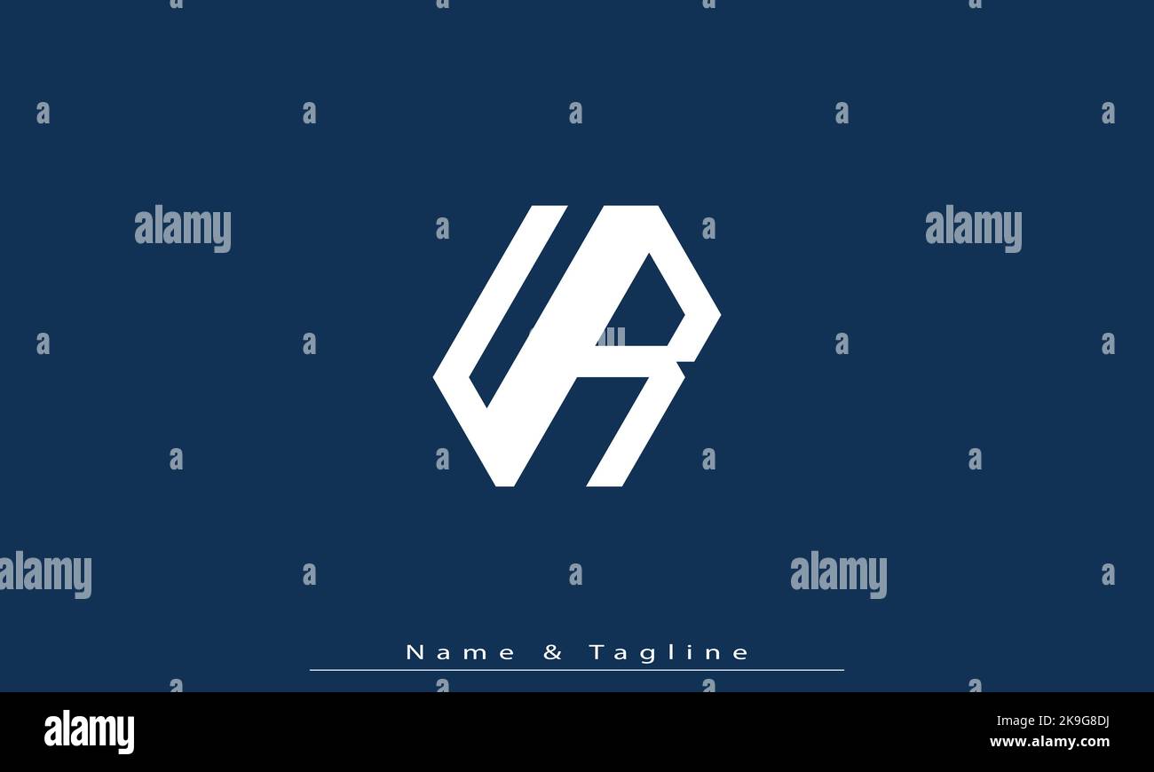 Lettere alfabetiche iniziali logo monogramma UR , RU Illustrazione Vettoriale