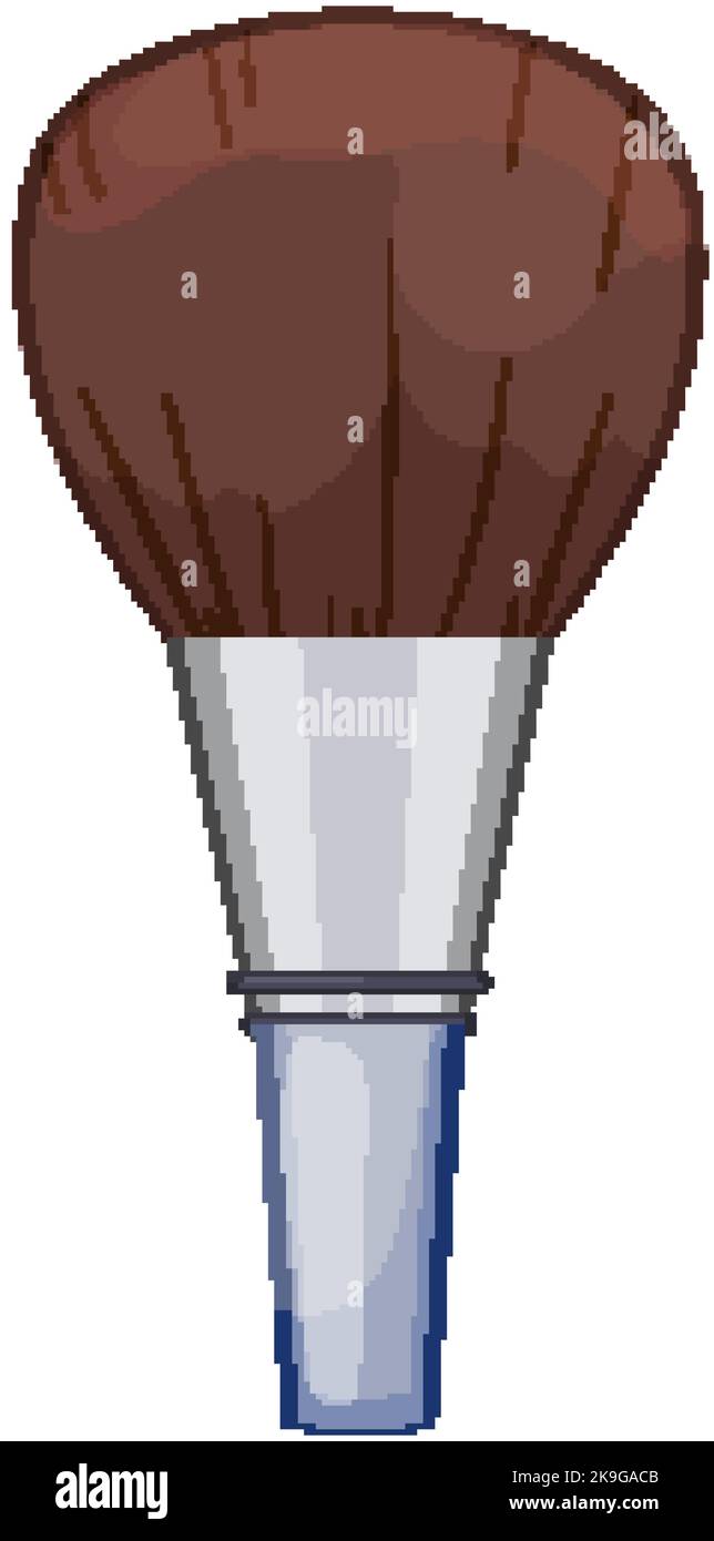 illustrazione vettoriale del cartoon con pennello cosmetico a polvere Illustrazione Vettoriale