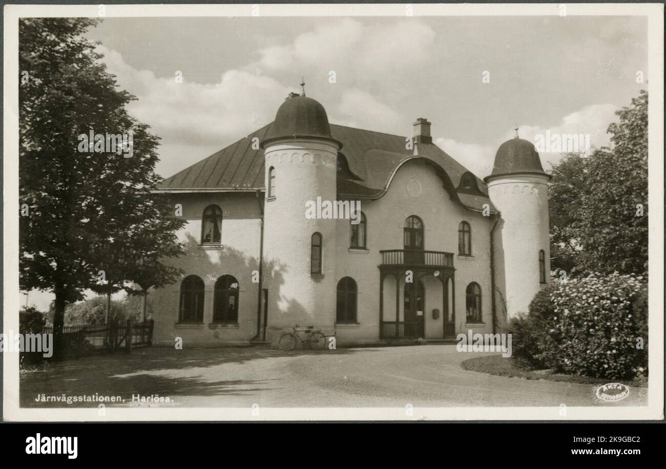 La stazione ferroviaria di Harlösa. Foto Stock