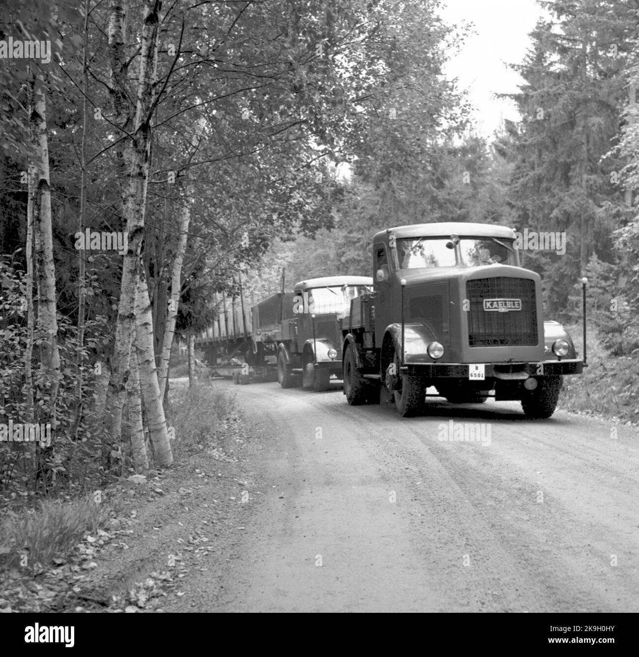 Trasporto di carro aperto su Vagnbjörn da Unders Cement Foundry Foto Stock