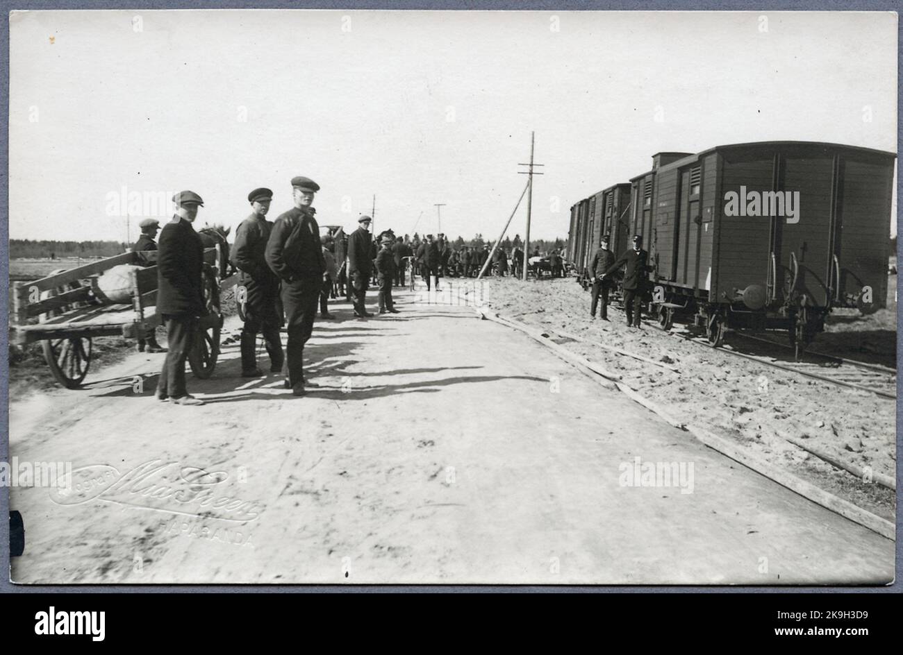 I treni postali arrivano a Haparanda. Foto Stock