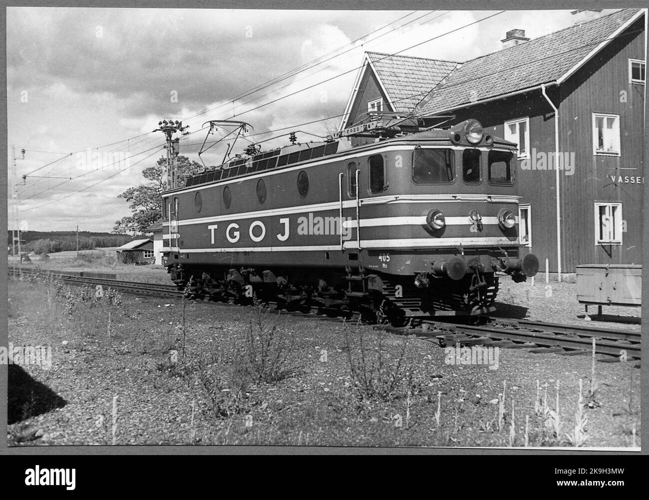 TFV Grängesberg - Ferrovie Oxelösund, TGOJ ma 405. La locomotiva è stata prodotta nel 1954 dall'ASEA e Falun. Foto Stock