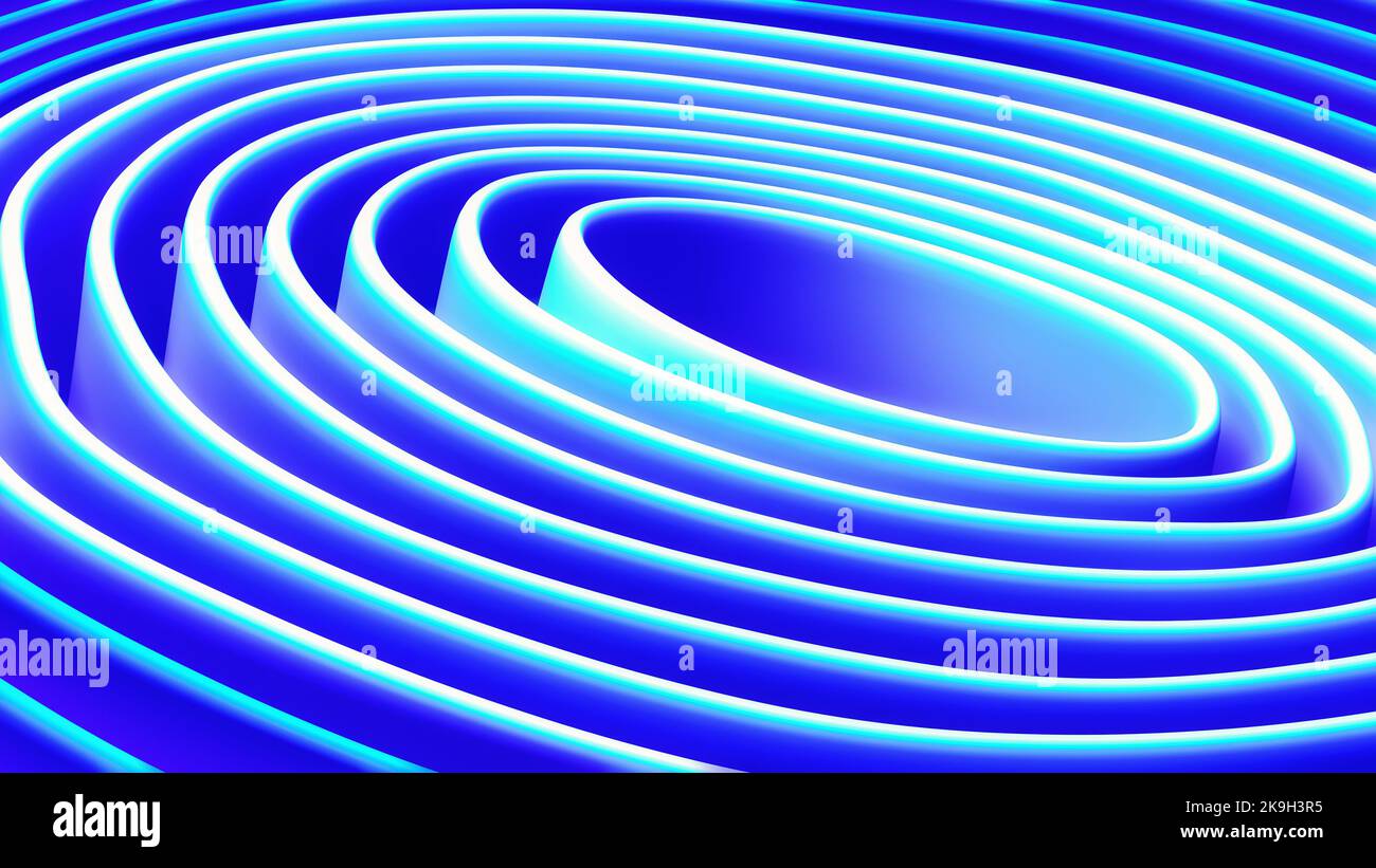 un arco blu astratto (rendering 3d) Foto Stock