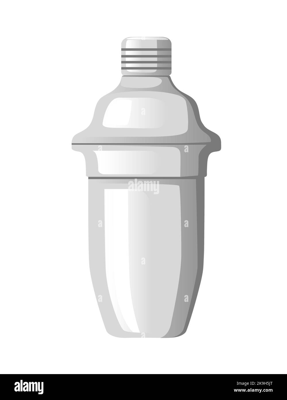 Agitatore per cocktail in acciaio inox per l'illustrazione vettoriale di bevande alcoliche su sfondo bianco Illustrazione Vettoriale