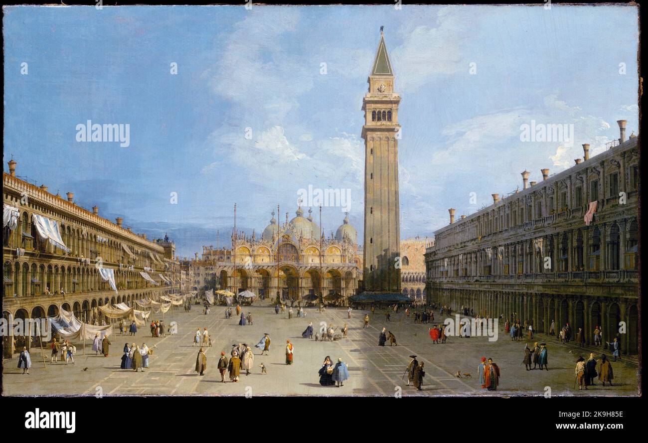 Piazza San Marco. Canaletto (canale Giovanni Antonio). Fine 1720s. Foto Stock