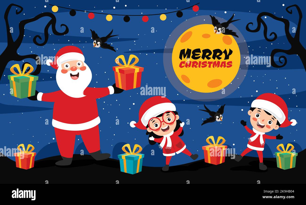 Illustrazione del saluto di Natale Illustrazione Vettoriale