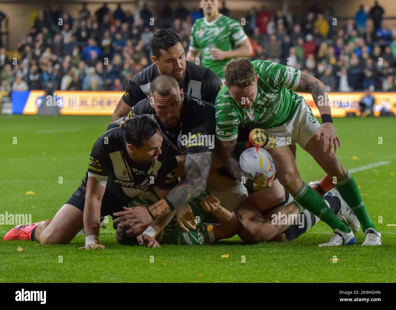 Leeds, Regno Unito. 28th Ott 2022. Rugby League World Cup 2021 gruppo Una partita tra Nuova Zelanda V Irlanda a Headingley, Leeds West Yorkshire, Regno Unito il 23 ottobre 2022 (Foto di Craig Cresswell/Alamy Live News) Credit: Craig Cresswell/Alamy Live News Foto Stock