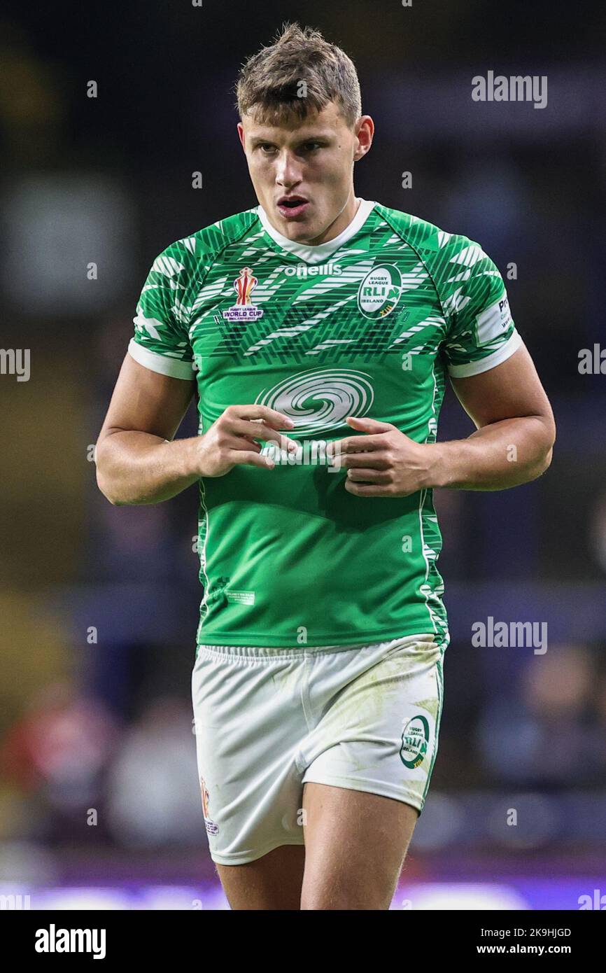 Leeds, Regno Unito. 28th Ott 2022. Louis Senior of Ireland durante la partita di Coppa del mondo di Rugby 2021 Gruppo C Nuova Zelanda vs Irlanda all'Headingley Stadium, Leeds, Regno Unito, 28th ottobre 2022 (Photo by Mark Cosgrove/News Images) a Leeds, Regno Unito il 10/28/2022. (Foto di Mark Cosgrove/News Images/Sipa USA) Credit: Sipa USA/Alamy Live News Foto Stock