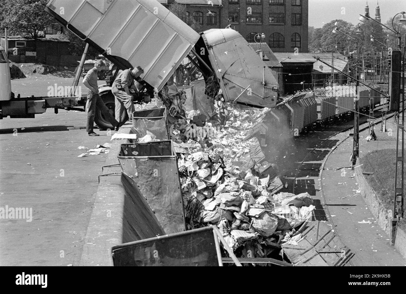 Stazione di incenerimento dei rifiuti. Cestino Foto Stock