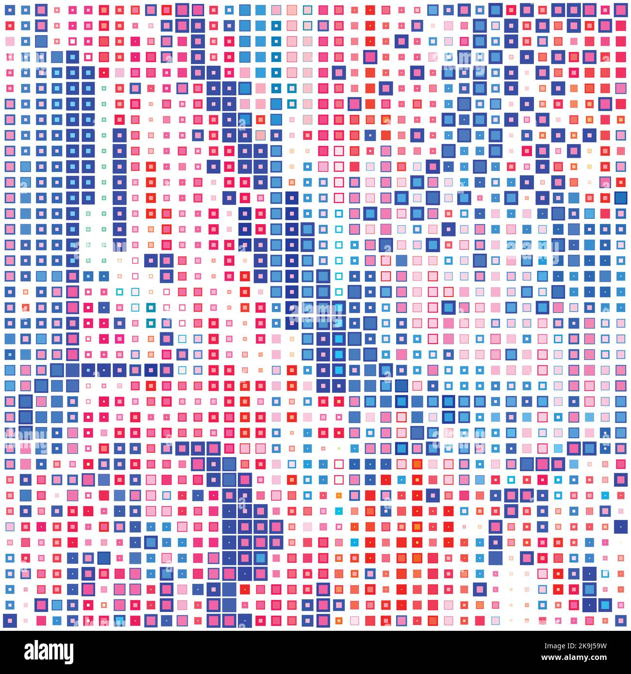 Astratto mosaico artistico decorativo multicolore. Motivo grafico vettoriale tessellato. Colori CMYK Illustrazione Vettoriale