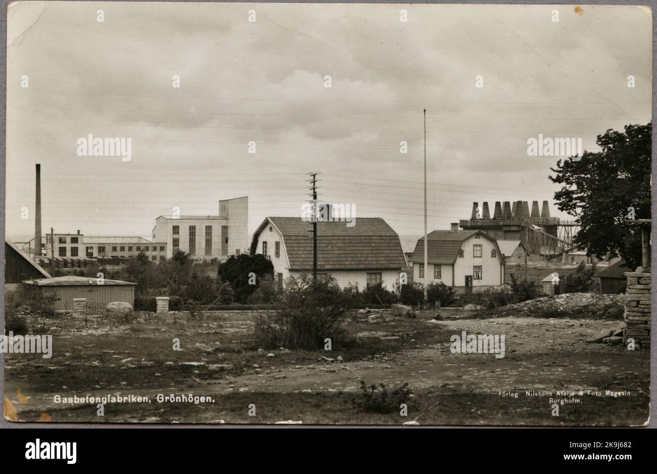 Fabbrica di calcestruzzo leggero a Grönhögen, a Öland, costruita nel 1931. Foto Stock