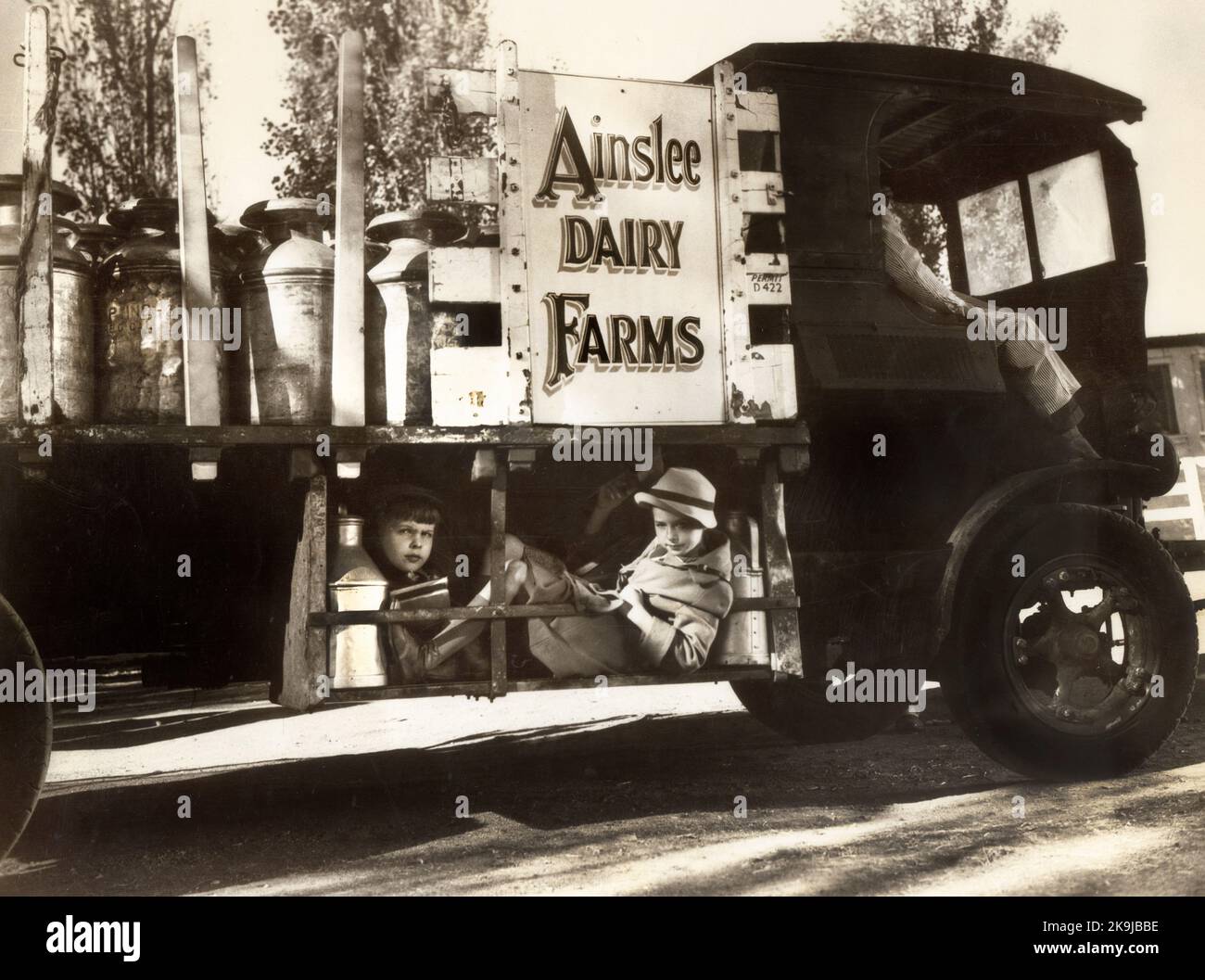 Peter Holden, Virginia Weidler, on-set of the Film, 'The Great Man Votes', RKO radio Pictures, 1939 Foto Stock