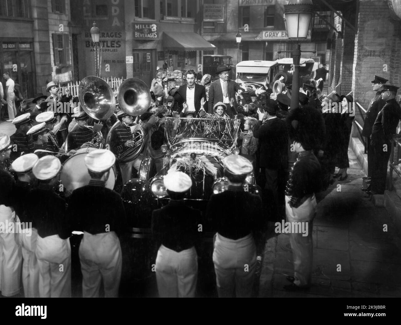 John Barrymore, Donald MacBride, Virginia Weidler, Peter Holden, on-set of the Film, 'The Great Man Votes', RKO radio Pictures, 1939 Foto Stock