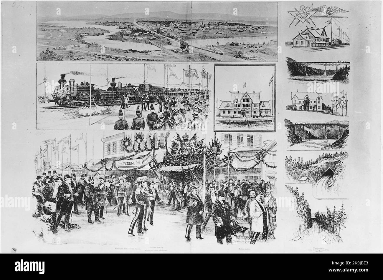 Dall'inaugurazione della ferrovia a Boden 2 agosto 1894.repro da materiale stampato. Foto Stock
