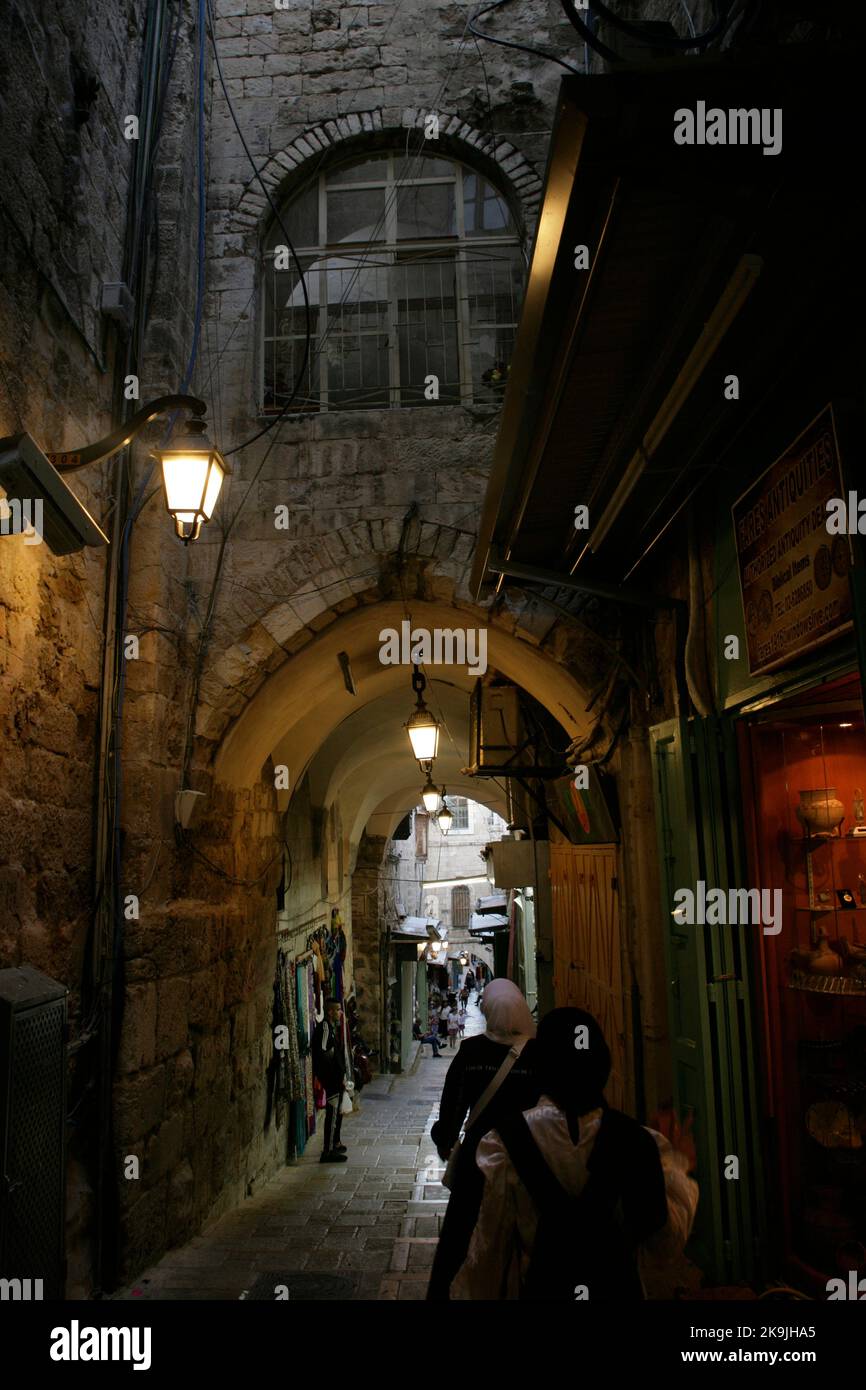Quartiere musulmano a Gerusalemme, Israele Foto Stock