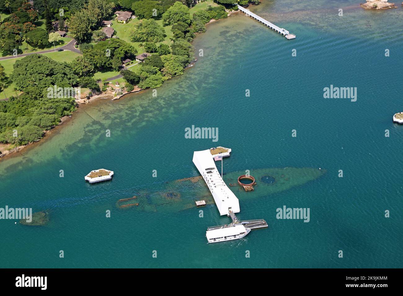 USS Arizona Memorial - Hawaii Foto Stock
