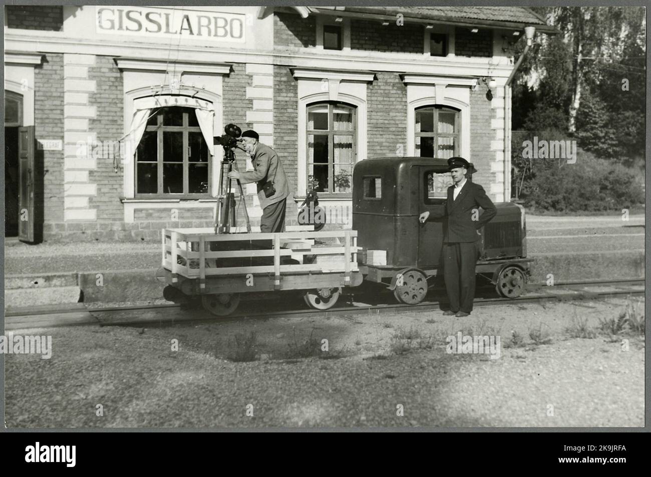 Registrazione di film alla stazione di Gisslarbo. Foto Stock