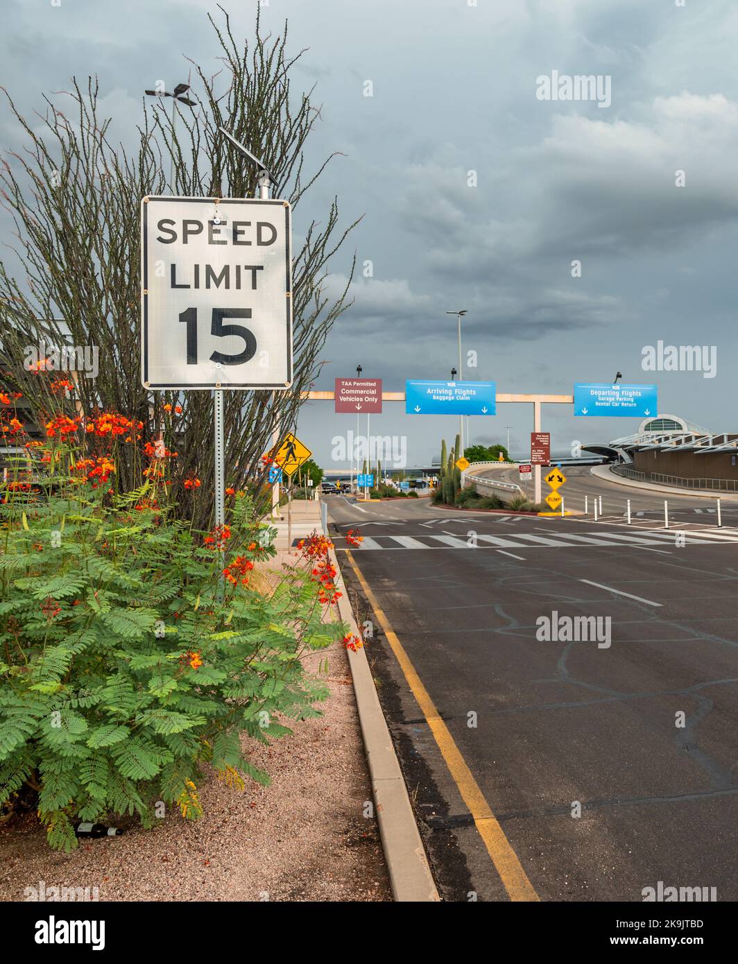 Tucson Arizona Airport, indicazioni stradali Foto Stock