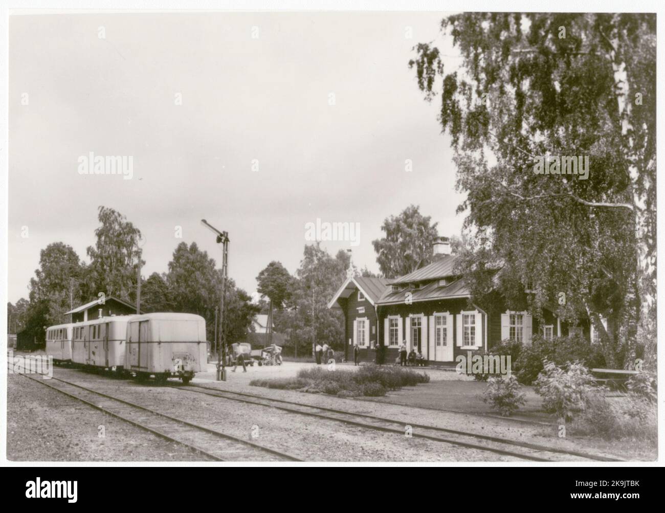 Bus ferroviario alla stazione di Böda Foto Stock