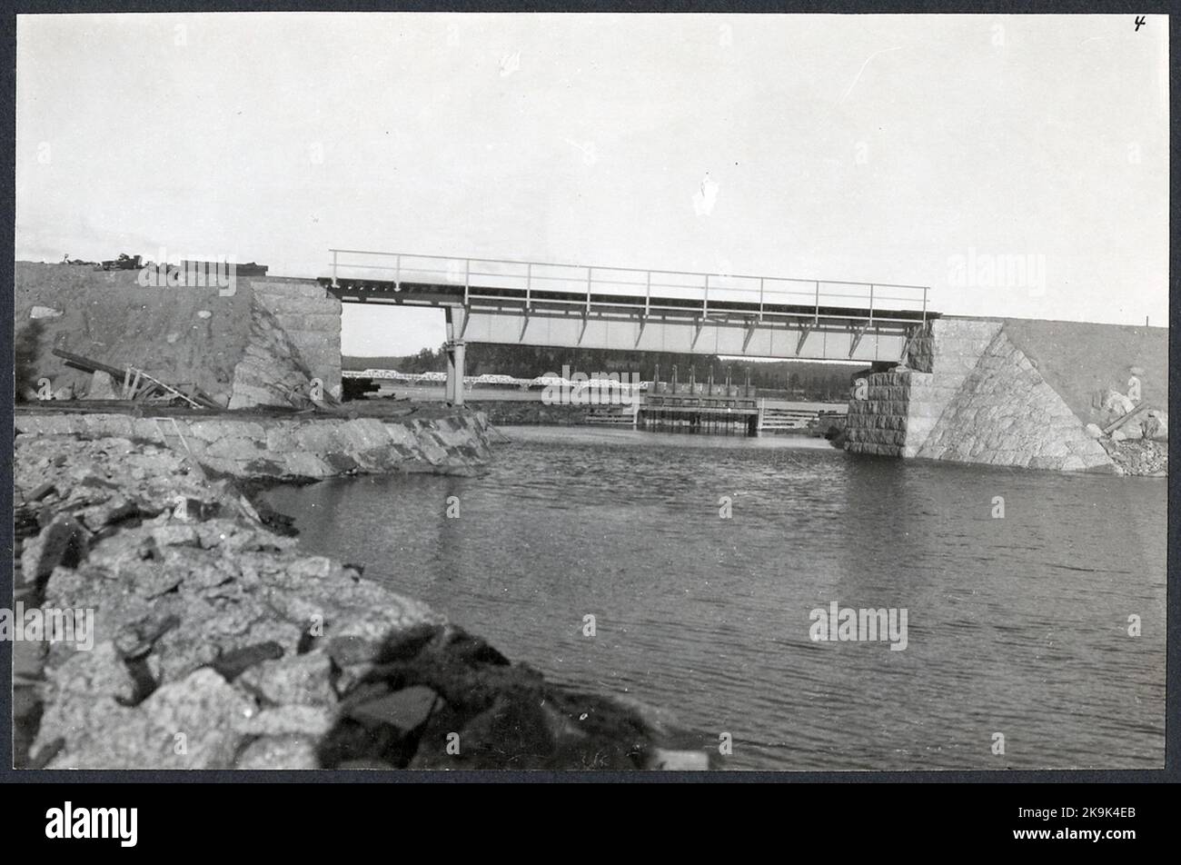 Ponte sul fiume Ume a Lycksele. Foto Stock