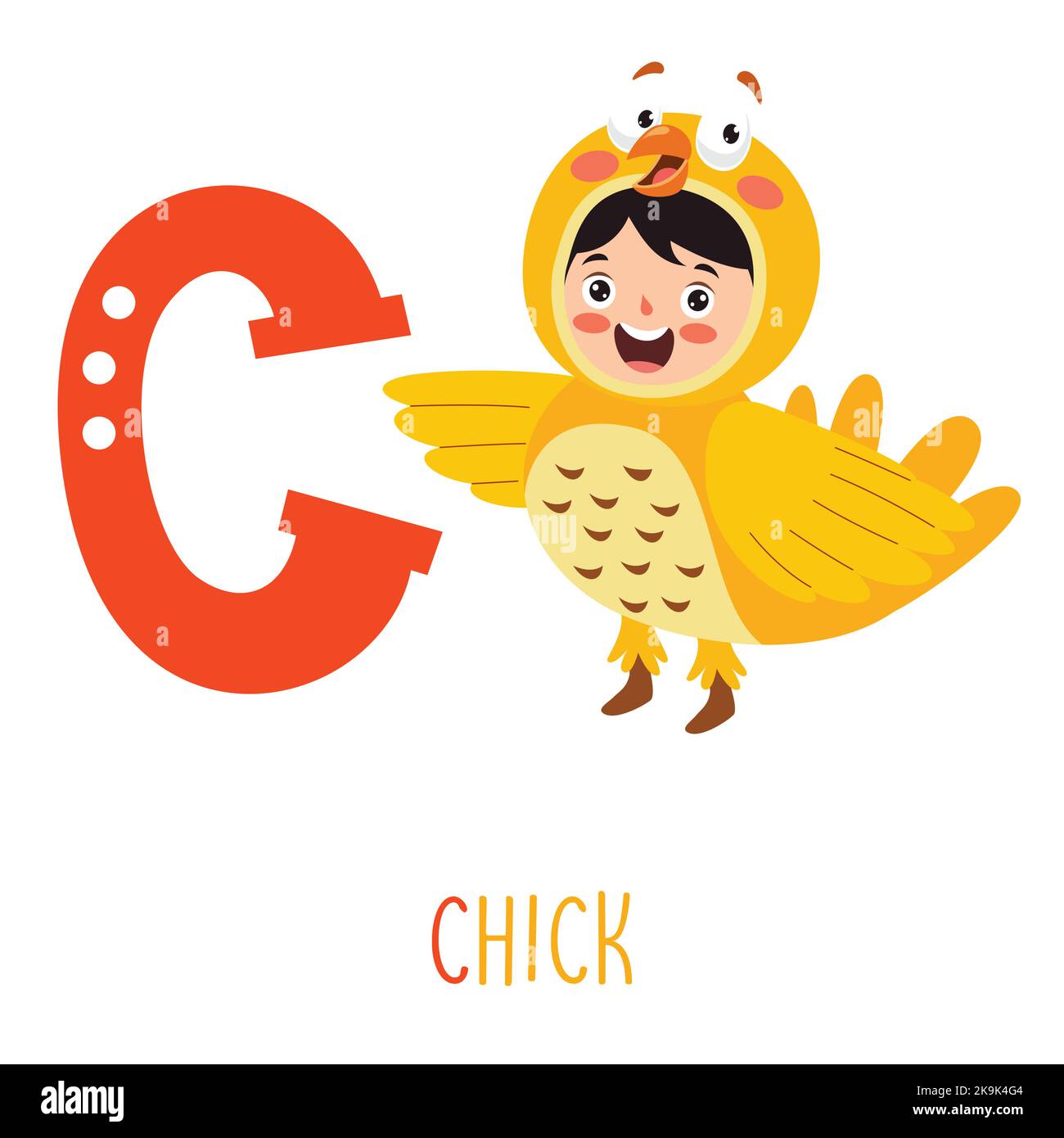 Carattere in costume animale che mostra lettera alfabetista Illustrazione Vettoriale