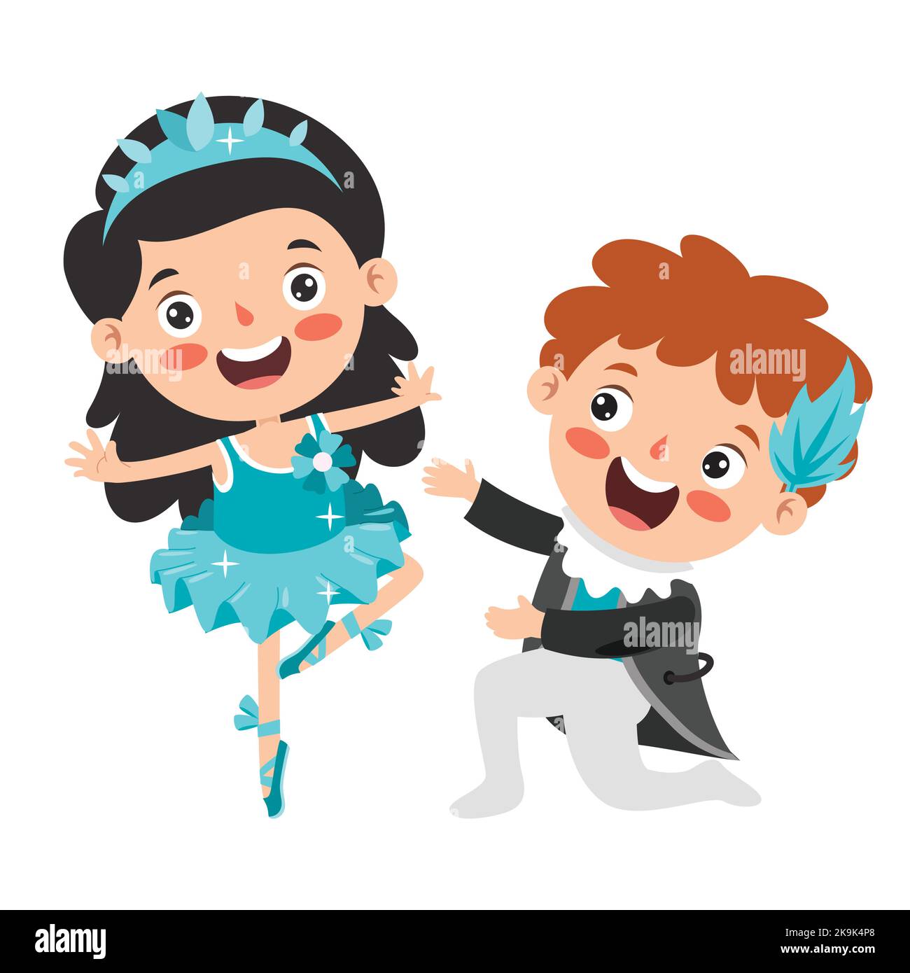 Personaggio dei cartoni animati che esegue balletto classico Illustrazione Vettoriale