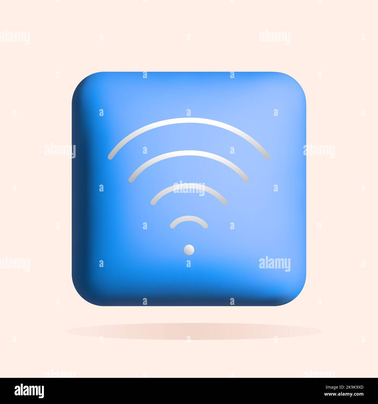 Wi-fi 3D, Internet icona design. Concetto di social media marketing. Illustrazione del rendering vettoriale. Illustrazione Vettoriale