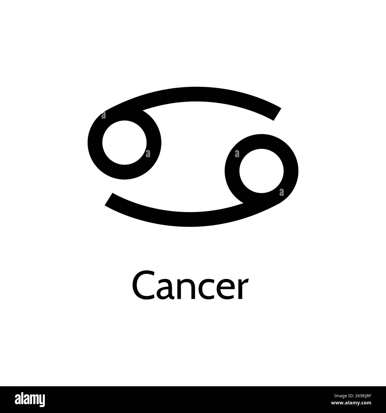 Icona del cancro. Semplice logo zodiaco. Illustrazione dell'astrologia vettoriale. Illustrazione Vettoriale