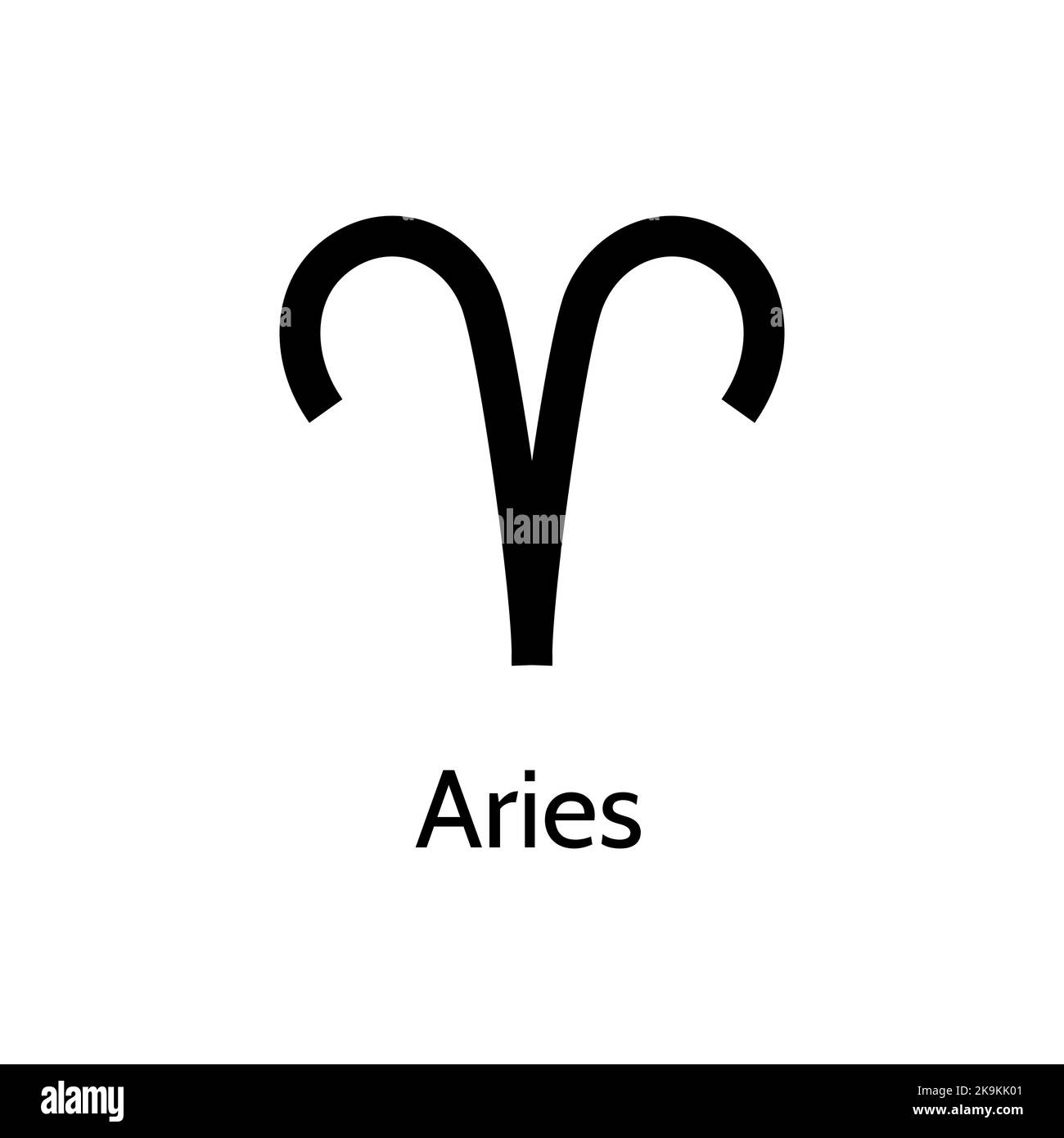 Icona Ariete. Semplice logo RAM zodiaco. Illustrazione dell'astrologia vettoriale Illustrazione Vettoriale