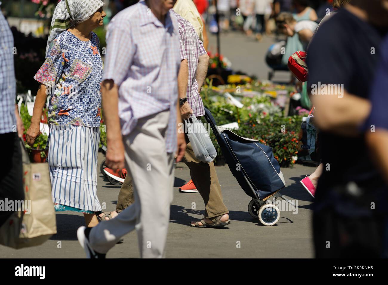 Bucarest, Romania - 4 agosto 2022: Dettagli dal mercato di frutta e verdura Obor a Bucarest, Romania. Foto Stock
