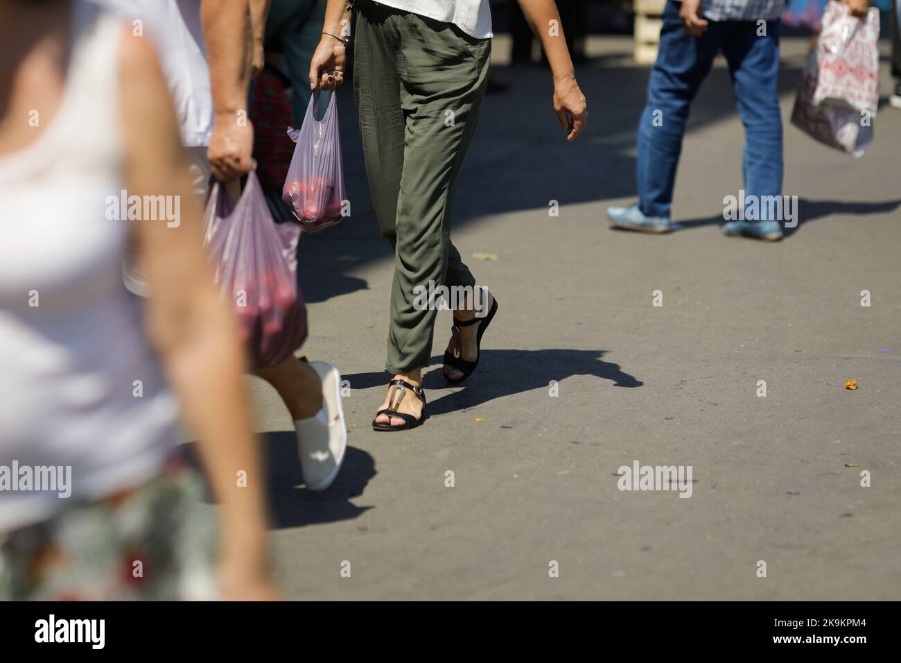 Dettagli dal mercato di frutta e verdura Obor a Bucarest, Romania. Foto Stock