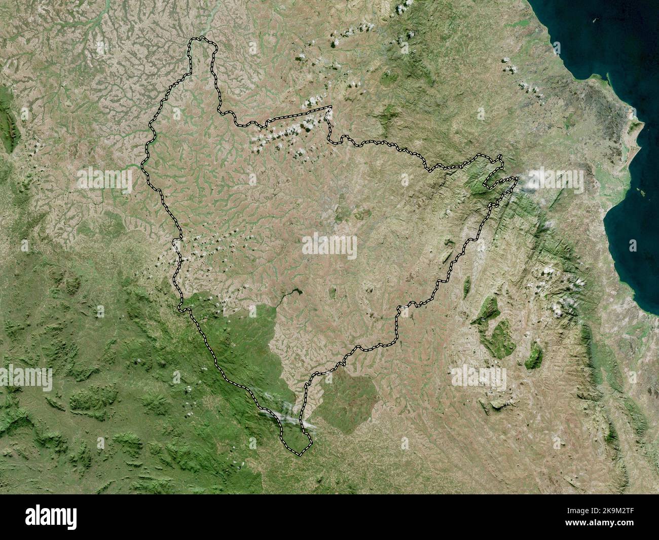 Lilongwe, distretto del Malawi. Mappa satellitare ad alta risoluzione Foto Stock