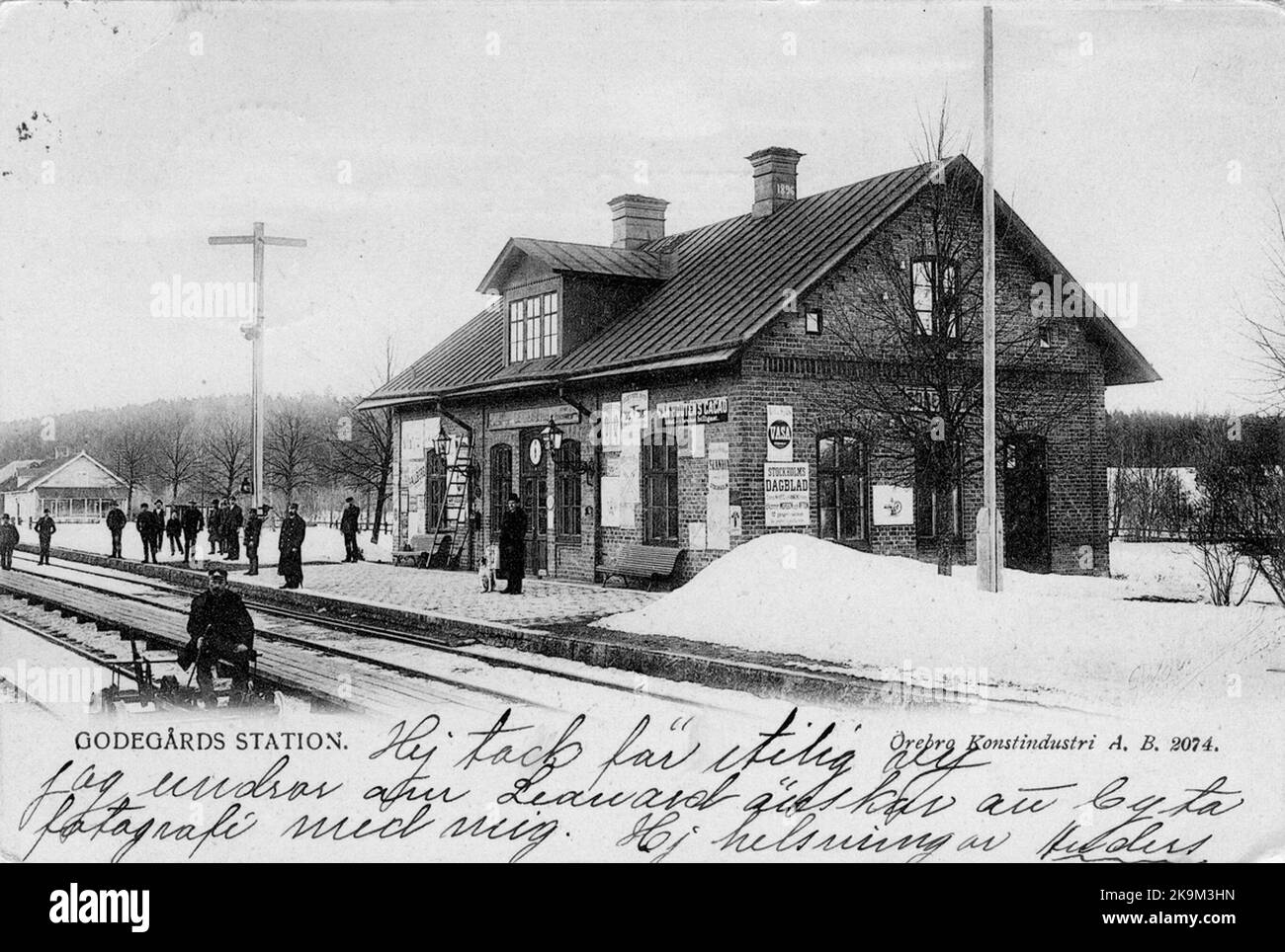 La stazione ferroviaria di Godegård. Foto Stock