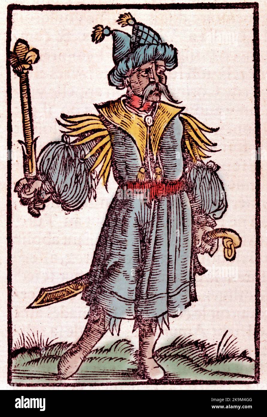 Genghis Khan - Gengis Khan (1162-1227) 1st imperatore mongolo nel 1209-1227 - Ritratto de Gengis Khan (1167-1227) gravure de 1588 Foto Stock