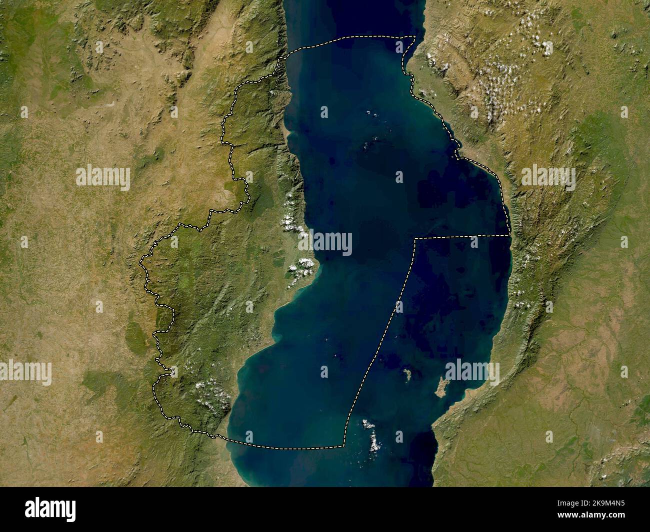 Baia di Nkhata, distretto del Malawi. Mappa satellitare a bassa risoluzione Foto Stock