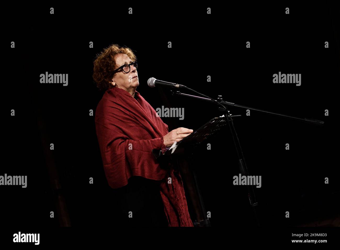 Paraloup (Cuneo), Italia. Luglio 26, 2018. L'attrice teatrale Laura Curino sul palco di Paraloup (Cuneo) Foto Stock