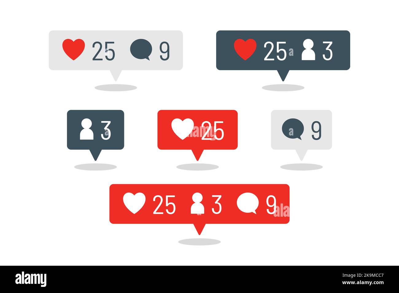 1 milioni di follower. Illustrazione vettoriale dei follower dei social media. Carattere modificabile per le pagine aziendali e gli influencer sui media. Illustrazione Vettoriale