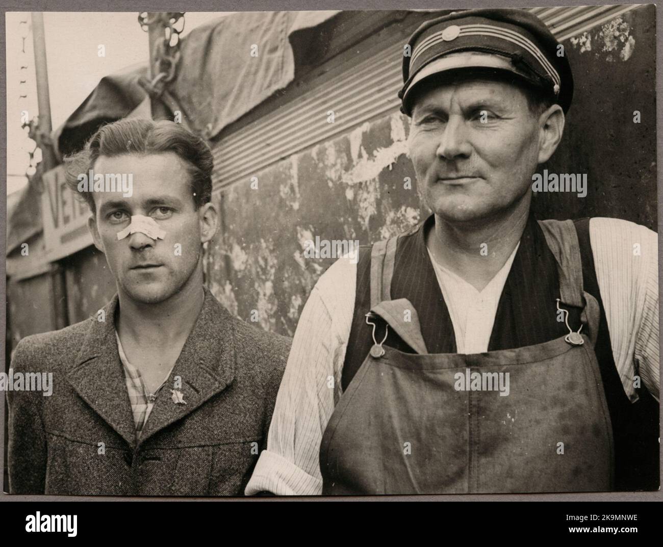 Ritratto sul personale dopo l'incidente a Mellansjö agosto 1945. Foto Stock